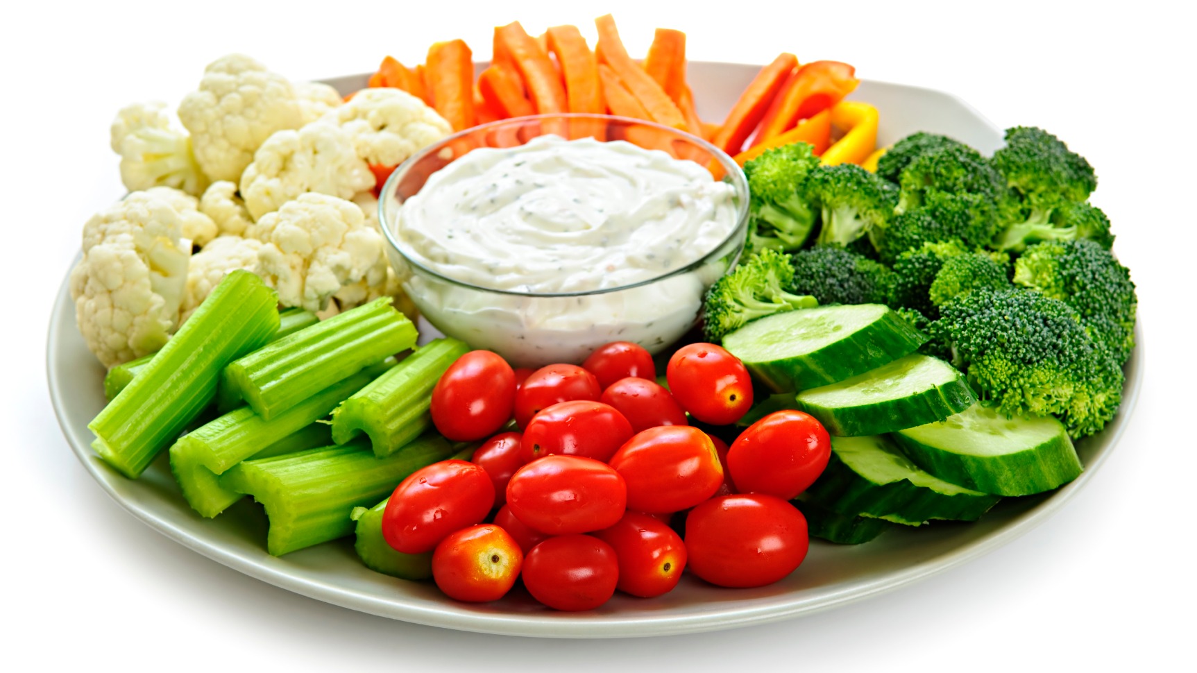 crudités avec trempette au tzatzíki